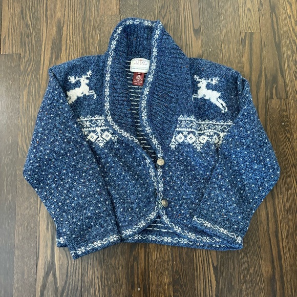 Susan Bristol Vintage 90s Women's Medium Hand Embroidered Pure Wool Cardigan - Picture 1 of 5